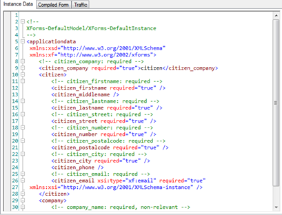 Modified instance data